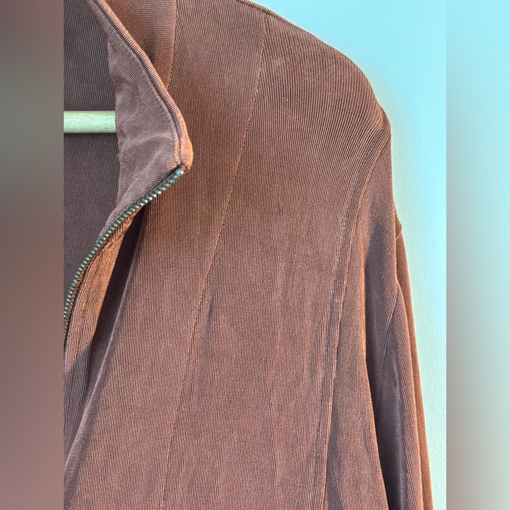 Chico's Travelers Coffee Bean Zip Up Jacket Size 3 XL 16 18 Travel Career cruise - Picture 5 of 8